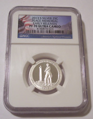 2013 S Silver Perry's Peace Memorial NP Quarter Proof PF70 UC NGC Early Releases