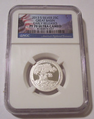 2013 S Silver Great Basin NP Quarter Proof PF70 UC NGC Early Releases