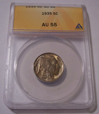 1935 Buffalo Nickel AU55 ANACS