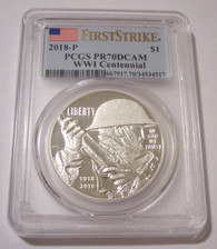 2019 P WWI Centennial Silver Dollar Proof PR70 DCAM PCGS First Strike