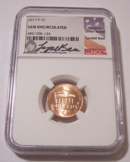 2017 P Lincoln Shield Cent Gem Uncirculated NGC Lyndall Bass Signed