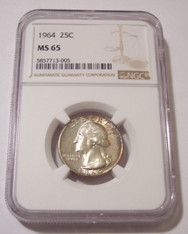 1964 Washington Quarter MS65 NGC Toning