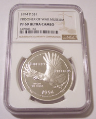 1994 P Prisoner of War Museum Commemorative Silver Dollar Proof PF69 UC NGC