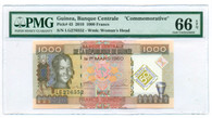 Guinea 2010 1000 Francs Commemorative Bank Note Gem Unc 66 EPQ PMG