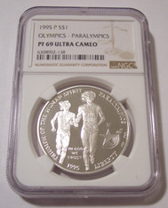 1995 P Paralympics Commemorative Silver Dollar Proof PF69 UC NGC