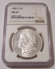 1880 S Morgan Silver Dollar MS62 NGC