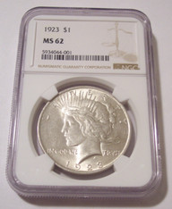 1923 Peace Silver Dollar MS62 NGC Toning