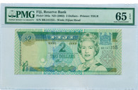 Fiji 2002 2 Dollars Bank Note Gem Unc 65 EPQ PMG