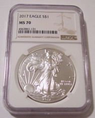 2017 1 oz Silver Eagle Dollar MS70 NGC