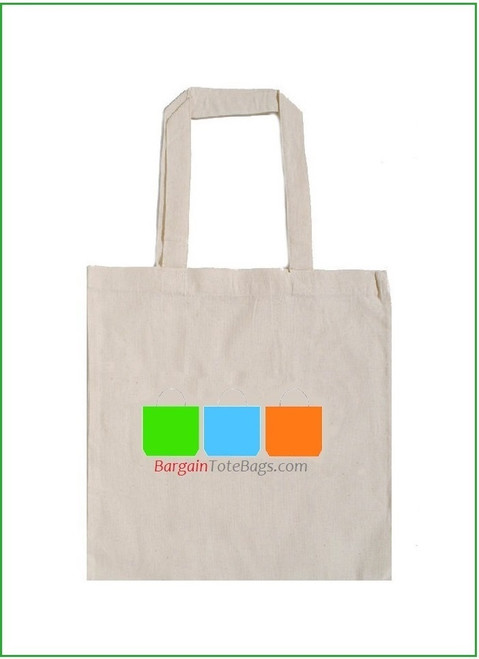 15"x16" Natural or White Cotton Tote Bag with Full Color Imprint. Customize it, personalize it, promote it, resell it, with your photo, logo, artwork.