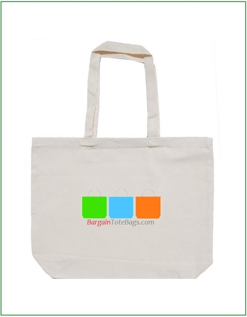 20"x16"x5" Natural Cotton Twill Tote Bag with Full Color Imprint, 8 oz 100% cotton twill. Customize it, personalize it, promote it, resell it, with your photo, logo, artwork.