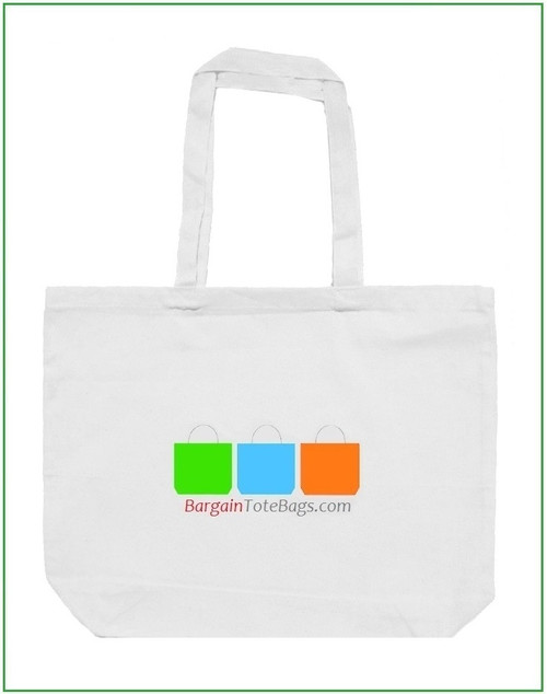 20"x16"x5" Jumbo Natural or White Cotton Canvas Tote Bag with Full Color Imprint, heavy 10 oz  cotton canvas. Customize it, personalize it, promote it, resell it, with your photo, logo, artwork.