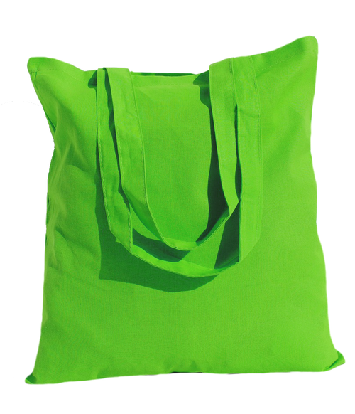 Wholesale 15"x16" color cotton tote bags - Lime