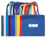 15"x15" Washed Denim & Color Canvas Tote Bags with One Color Screen Imprint