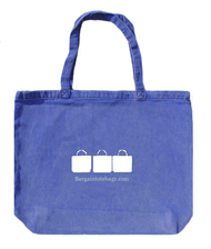 20"x16"x5 cotton canvas and denim tote bags with a one color screen print. 