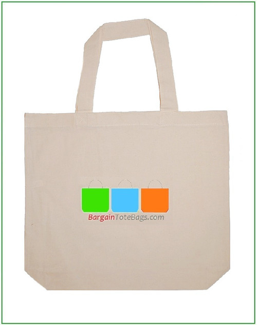18"x16"x4" Natural Cotton Tote Bag with Full Color Imprint, 100% cotton. Customize it, personalize it, promote it, resell it, with your photo, logo, artwork.