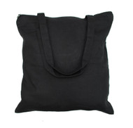 15"x16" Black Cotton Canvas Tote Bag