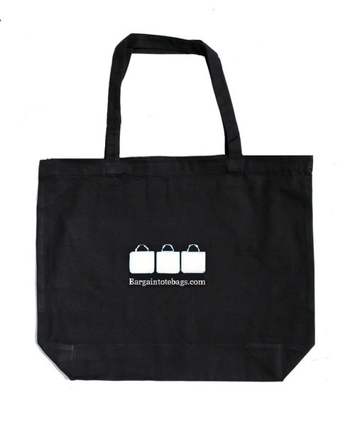 20"x16"x5" Black Canvas Tote Bag with One Color Screen Print