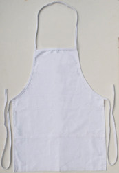 Sturdy 18"x24" White Cotton Canvas Apron with Pockets for Larger Kids