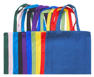 15"x15" Washed Denim & Color Cotton Canvas Tote Bags
