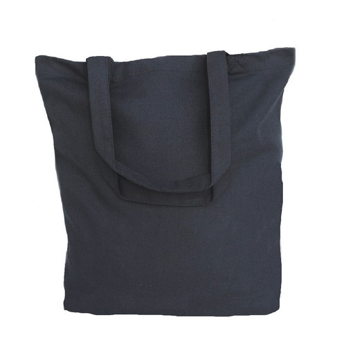 15"x15"x4" Black Canvas Tote Bag