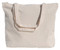 Wholesale 18"x14"x4" Natural Cotton Canvas Zippered Tote Bag