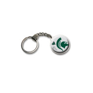 Michigan State Double Domed Keychain