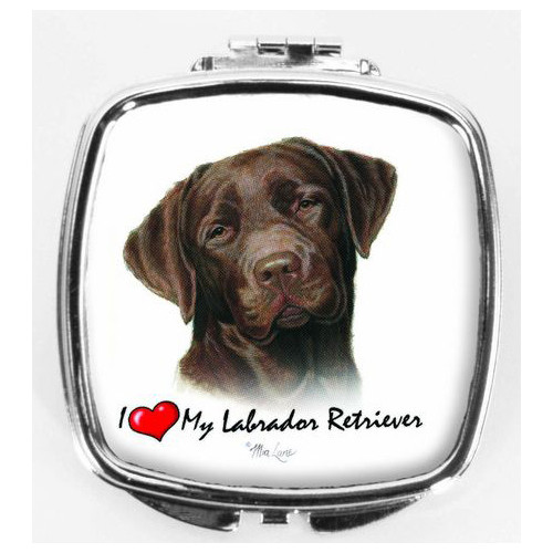 I Love My Chocolate Labrador Compact Mirror