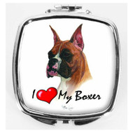 I Love My Boxer Compact Mirror