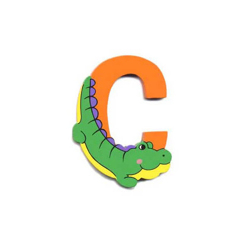 Wooden Crocodile Letter C Magnet by The Toy Workshop