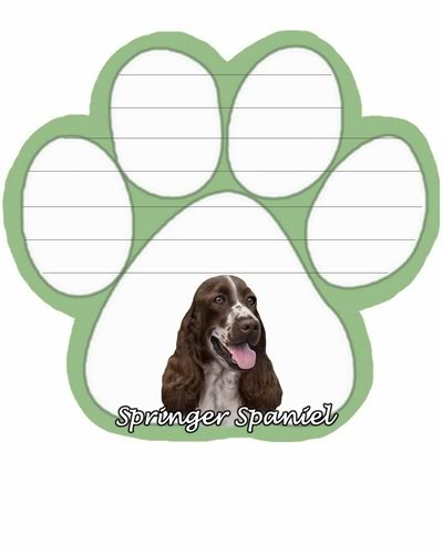 Springer Spaniel Dog Paw Magnetic Note Pad