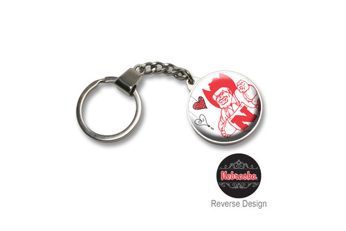 University of Nebraska Double Domed Keychain