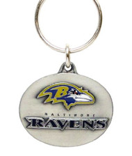 Baltimore Ravens Oval Pewter Keychain