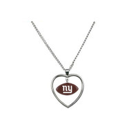 New York Giants Mini Football Heart Necklace