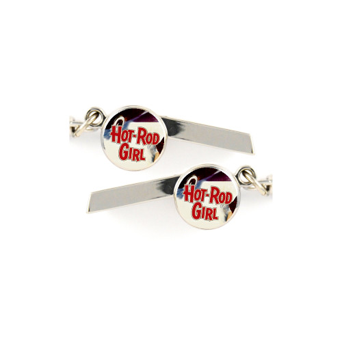 Hot Rod Girl Safety Whistle Keychain