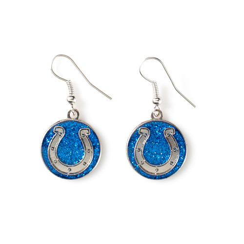 Indianapolis Colts Glitter Dangle Earrings