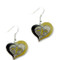 New Orleans Saints Swirl Heart Earrings