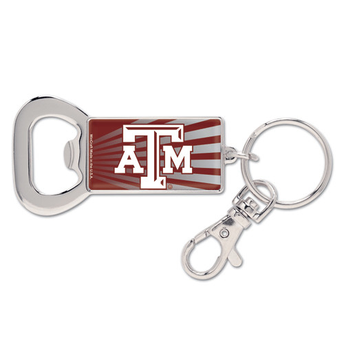 Texas A&M University Bottle Opener Metal Keychain (WC)