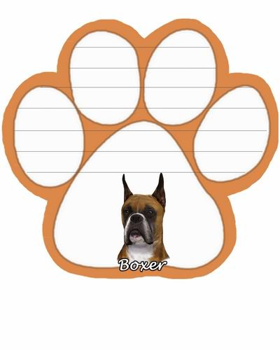 Boxer Cropped Dog Paw Magnetic Note Pad
