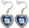 New York Giants Crystal Heart Earrings