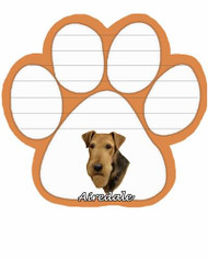 Airedale Dog Paw Magnetic Note Pad