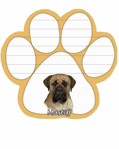 Mastiff Dog Paw Magnetic Note Pad