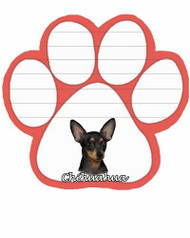 Black Chihahua Dog Paw Magnetic Note Pad