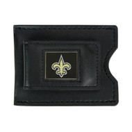 New Orleans Saints Leather Money Clip and Card Case