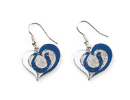 Indianapolis Colts Swirl Heart Earrings