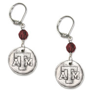 Texas A&M University White Copper Earrings