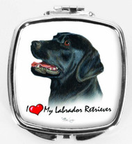 I Love My Black Labrador Compact Mirror