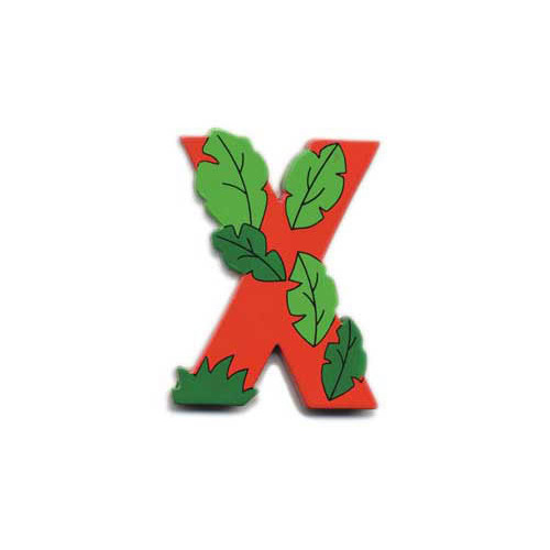 Wooden Red Letter X Magnet by The Toy Workshop