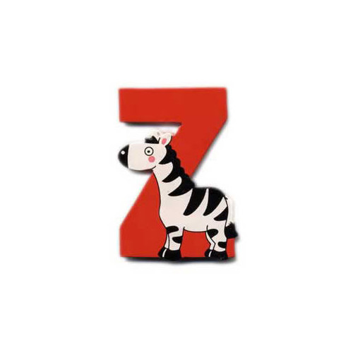 Wooden Red Zebra Letter Z Magnet by The Toy Workshop
