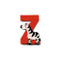 Wooden Red Zebra Letter Z Magnet by The Toy Workshop